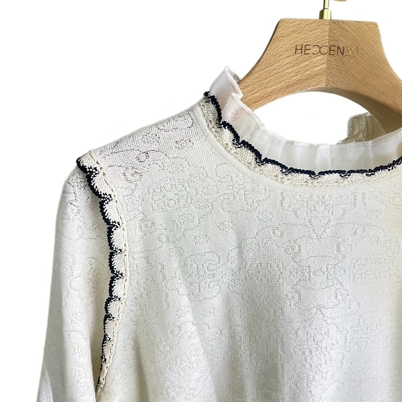 107时尚立领丝绒泡泡袖上衣女秋冬气质长袖衬衫