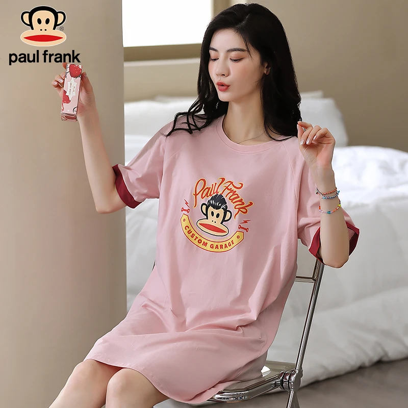 大嘴猴居家服睡裙女夏纯棉薄款短袖睡衣女士夏天全棉大码家居服