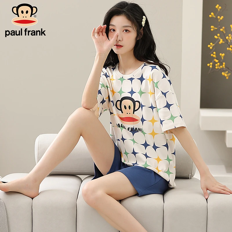 大嘴猴居家服新款女睡衣春夏季款短袖卡通圆领套装可爱休闲家居服