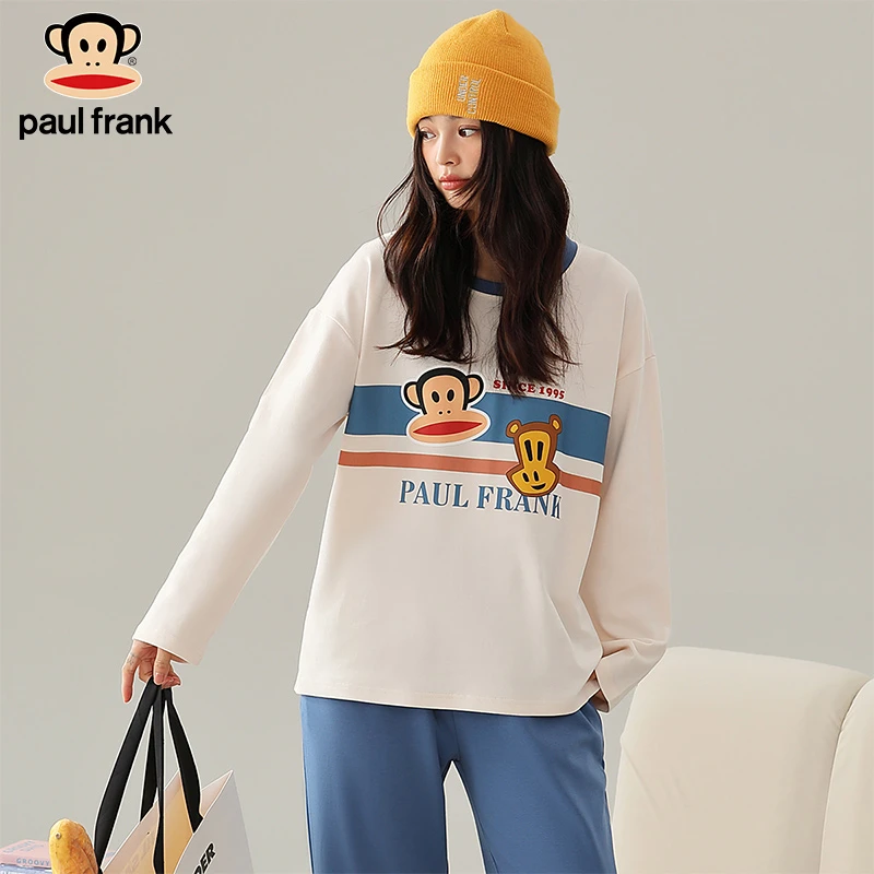 大嘴猴居家服纯棉长袖睡衣女春秋款两件套全棉套头女士家居服套装