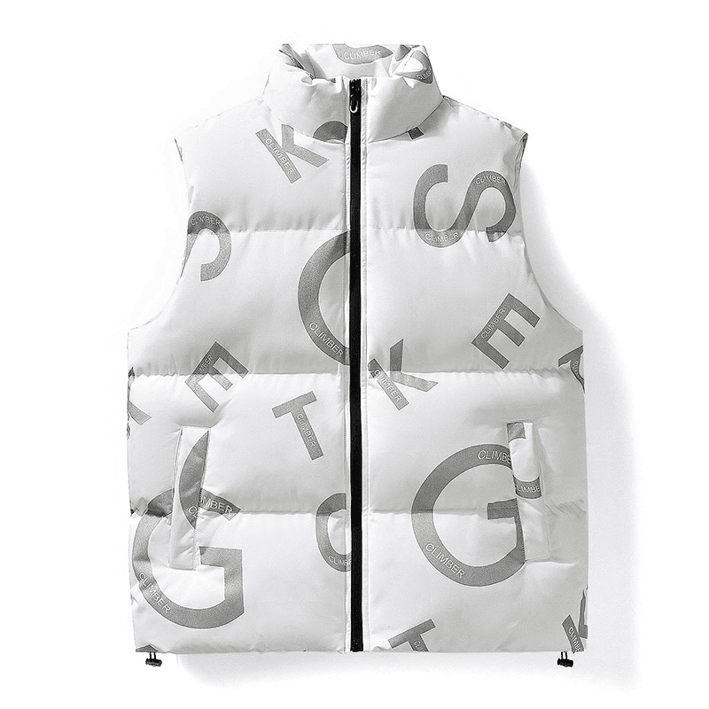 HM秋冬季马甲男士帅气潮流坎肩保暖背心青少年无袖运动外套马甲