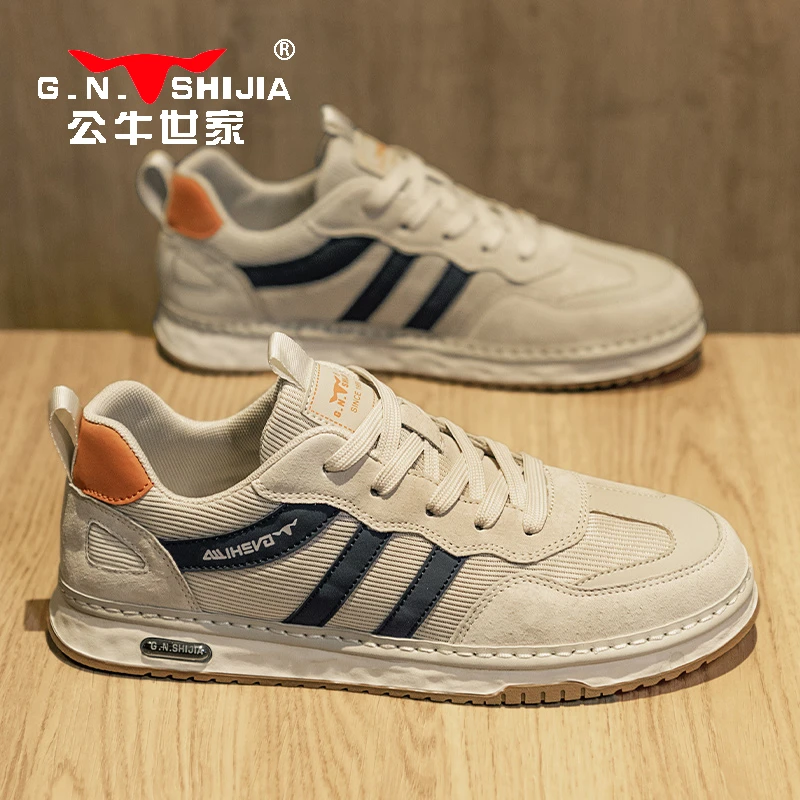 公牛世家男鞋百搭新款夏季春季阿甘鞋轻便网面鞋透气运动休闲板鞋