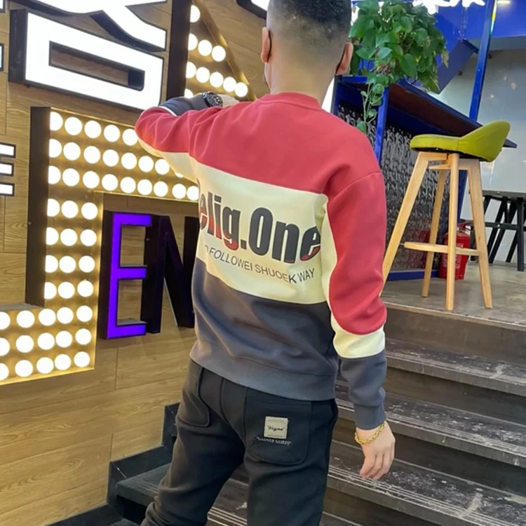 卫衣男2024秋冬休闲个性拼接撞色棉质上衣服潮牌修身时尚百搭长袖