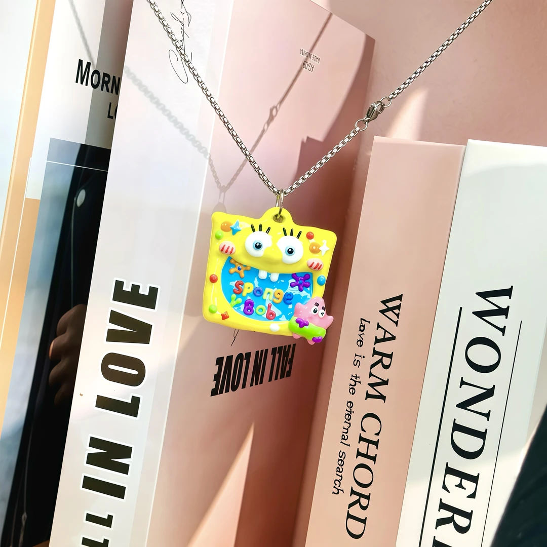 【阿小布】海绵宝宝吊坠DiY手绘珠手工创意涂色潮玩改娃串珠首饰