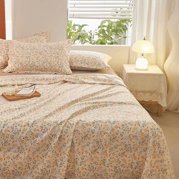 小黄花  床单被套面料100棉斜纹四季布