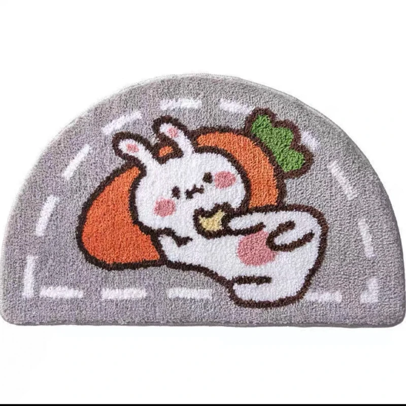 小白兔卫生间地垫吸水防滑半圆