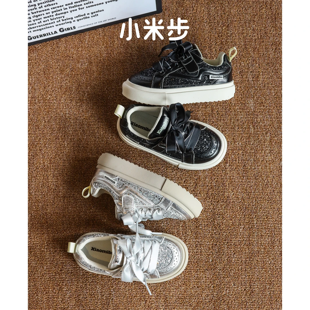小米步【玖猫】女童板鞋秋季新款时尚儿童软底休闲鞋女孩运动鞋单鞋