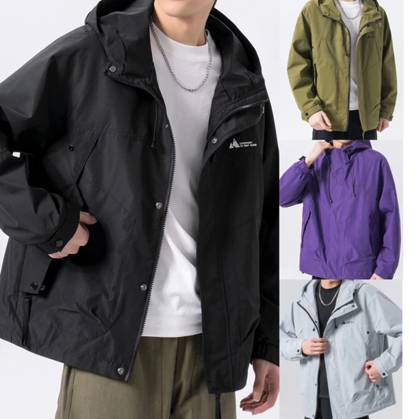 新1008款2号新款潮牌宽松连帽学生工装夹克外套韩版潮流冲锋衣2号