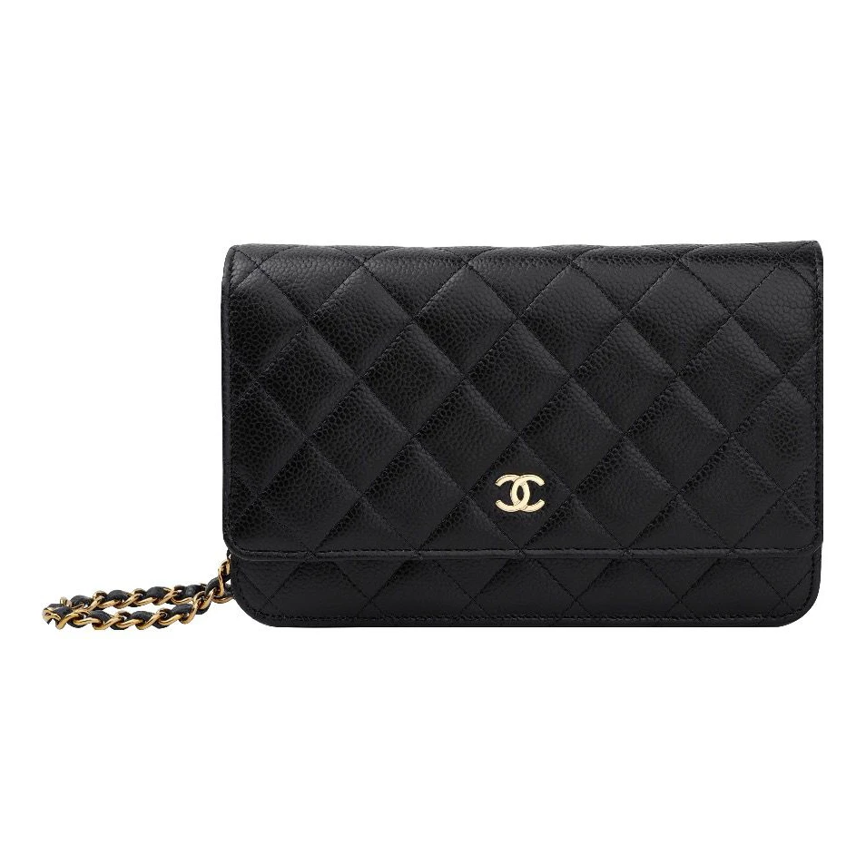 99新 Chanel/香奈儿 黑金/黑银woc  保卡20开