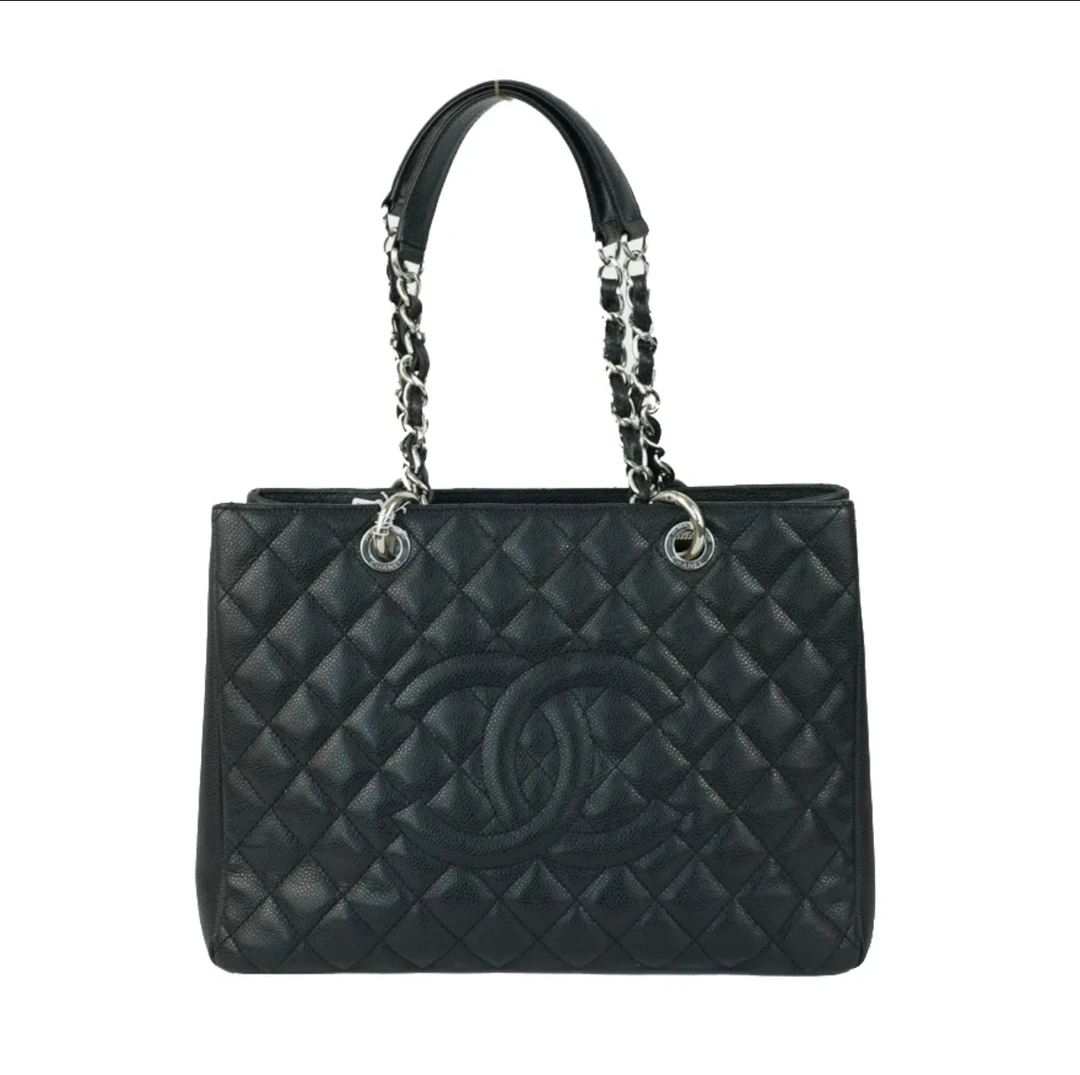 99新 Chanel/香奈儿 GST中号黑金/黑银原盒尘袋
