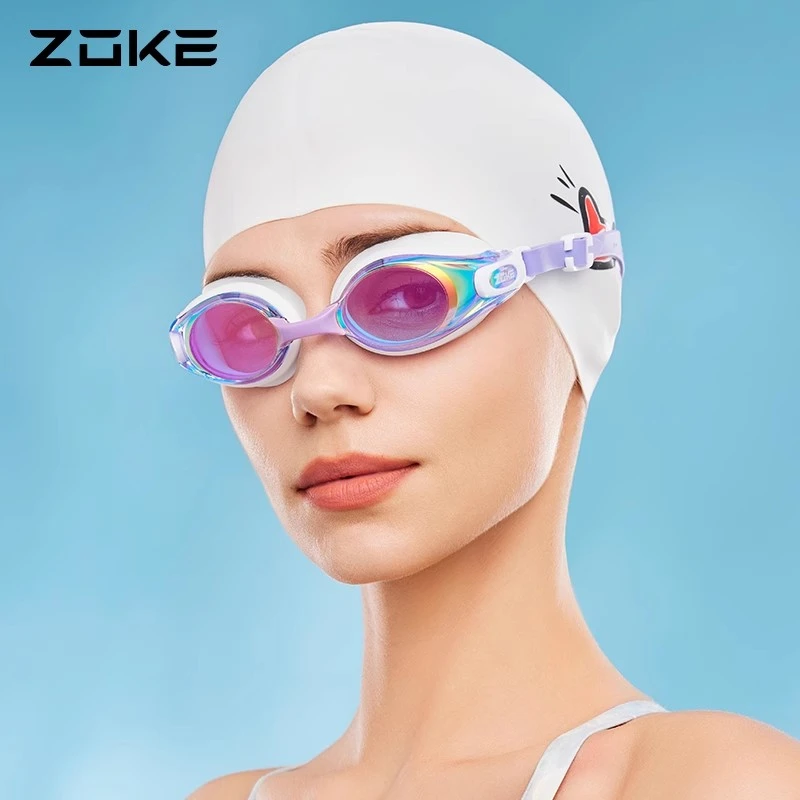 洲克泳镜专业游泳训练持久防雾成人不勒眼中大框电镀游泳镜雾无踪