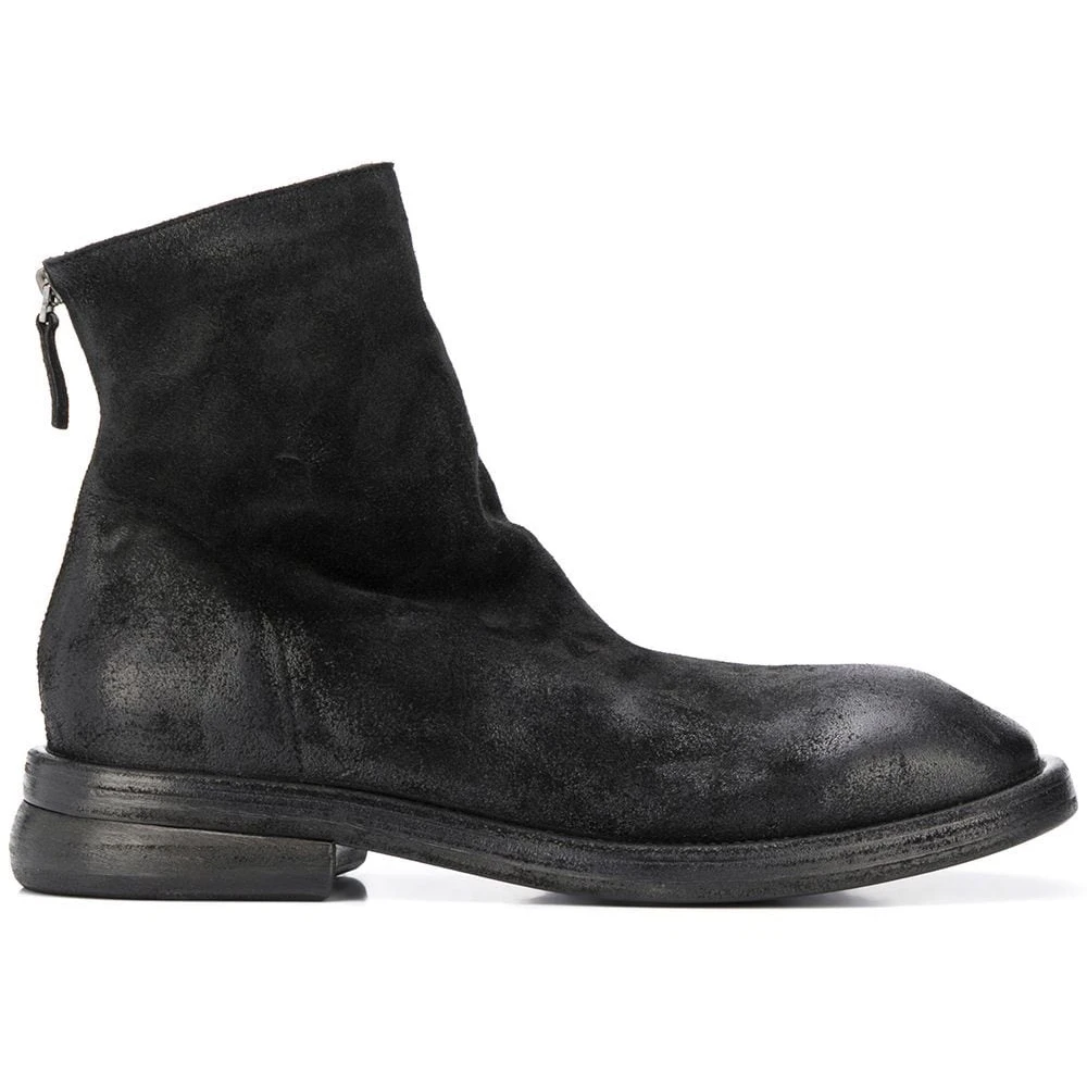 真皮鞋底~高品质切尔西靴复古短筒靴绒面翻毛皮麂皮磨砂皮马丁靴