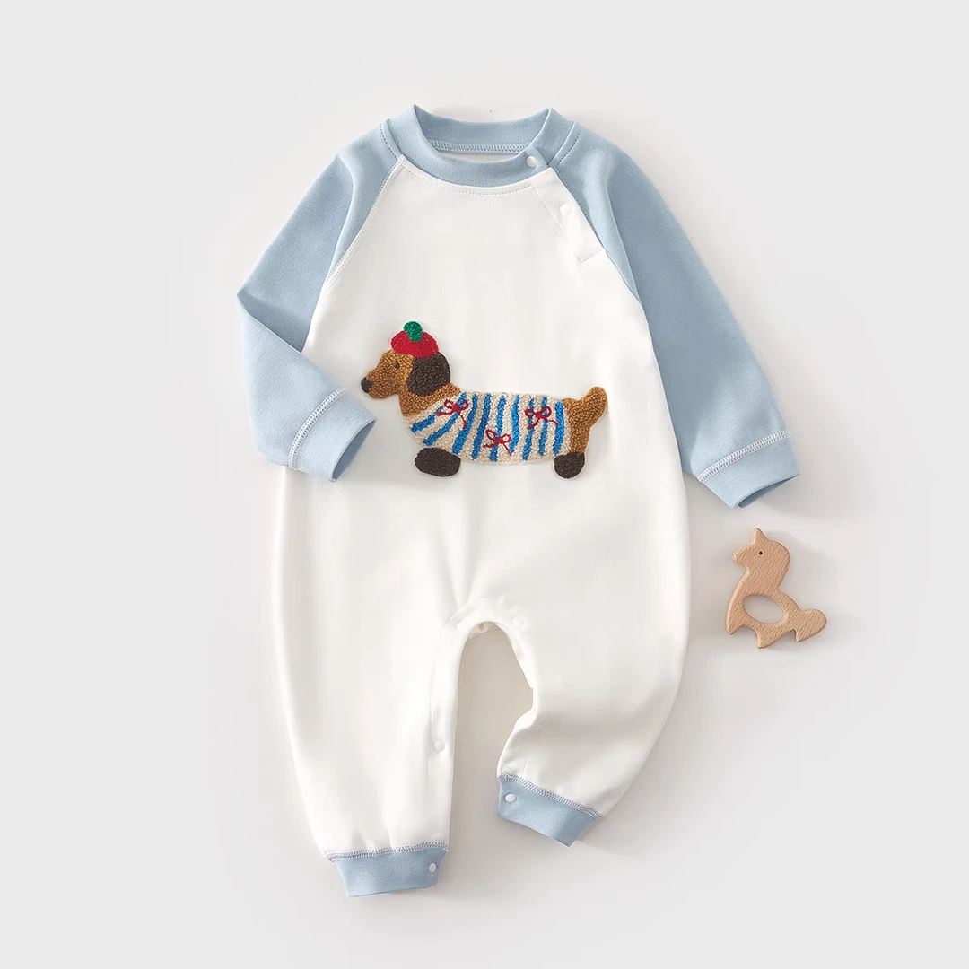 套头肩开腊肠狗四季连体哈衣