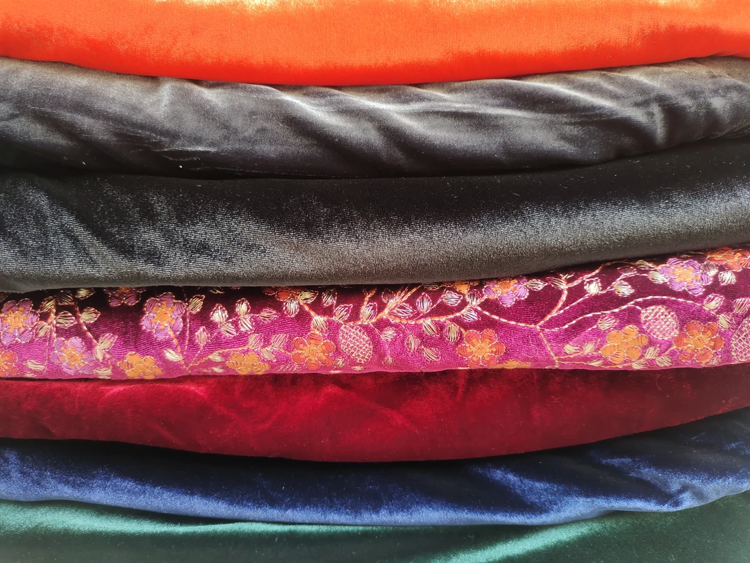 韩国进口高档弹力纯色金丝绒服装布料 连衣裙套装卫衣真丝绒面料