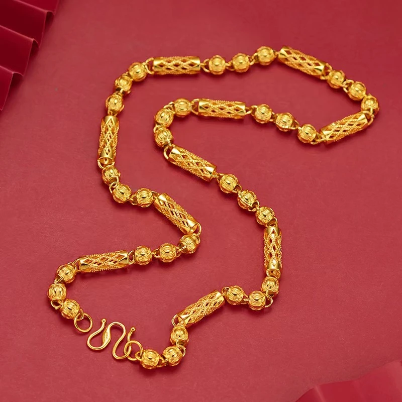 合金项链 镂空竹节项链  男款  时尚潮流 精致  磨砂  经典百搭款