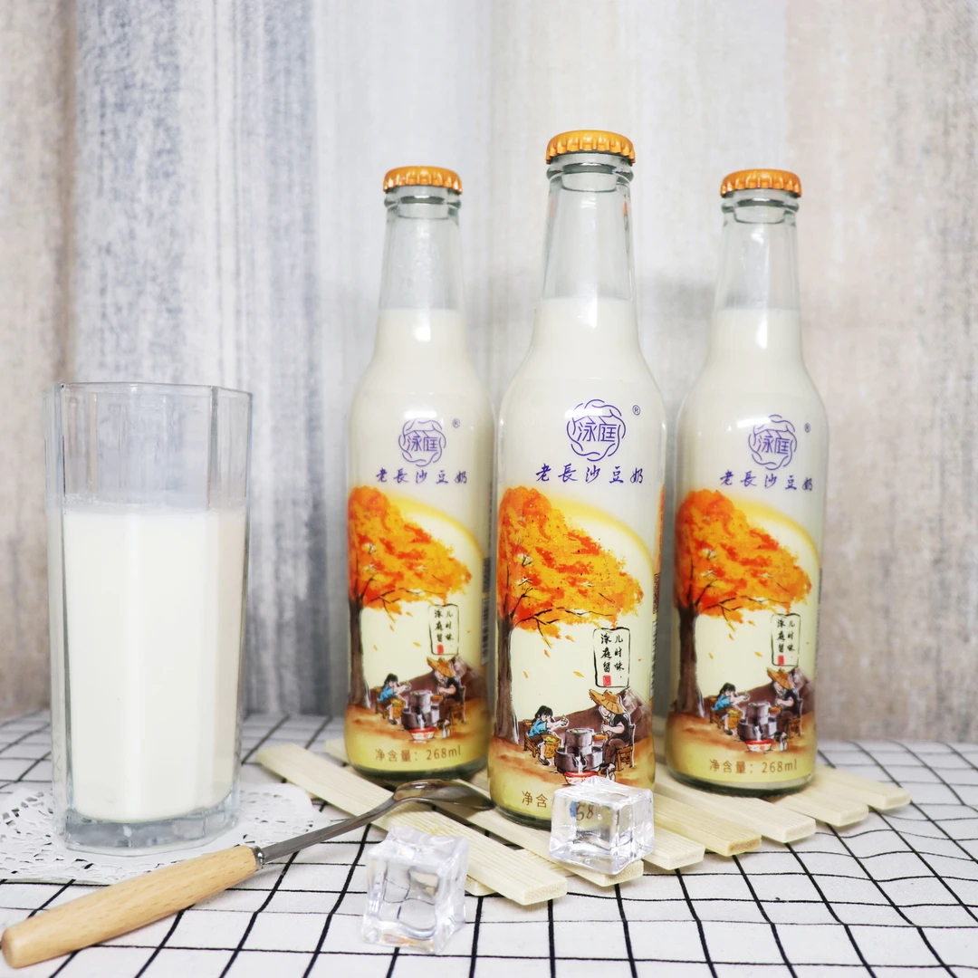泳庭豆奶植物蛋白饮料黄豆学生宵夜早餐代餐饮品整箱6瓶*268ml