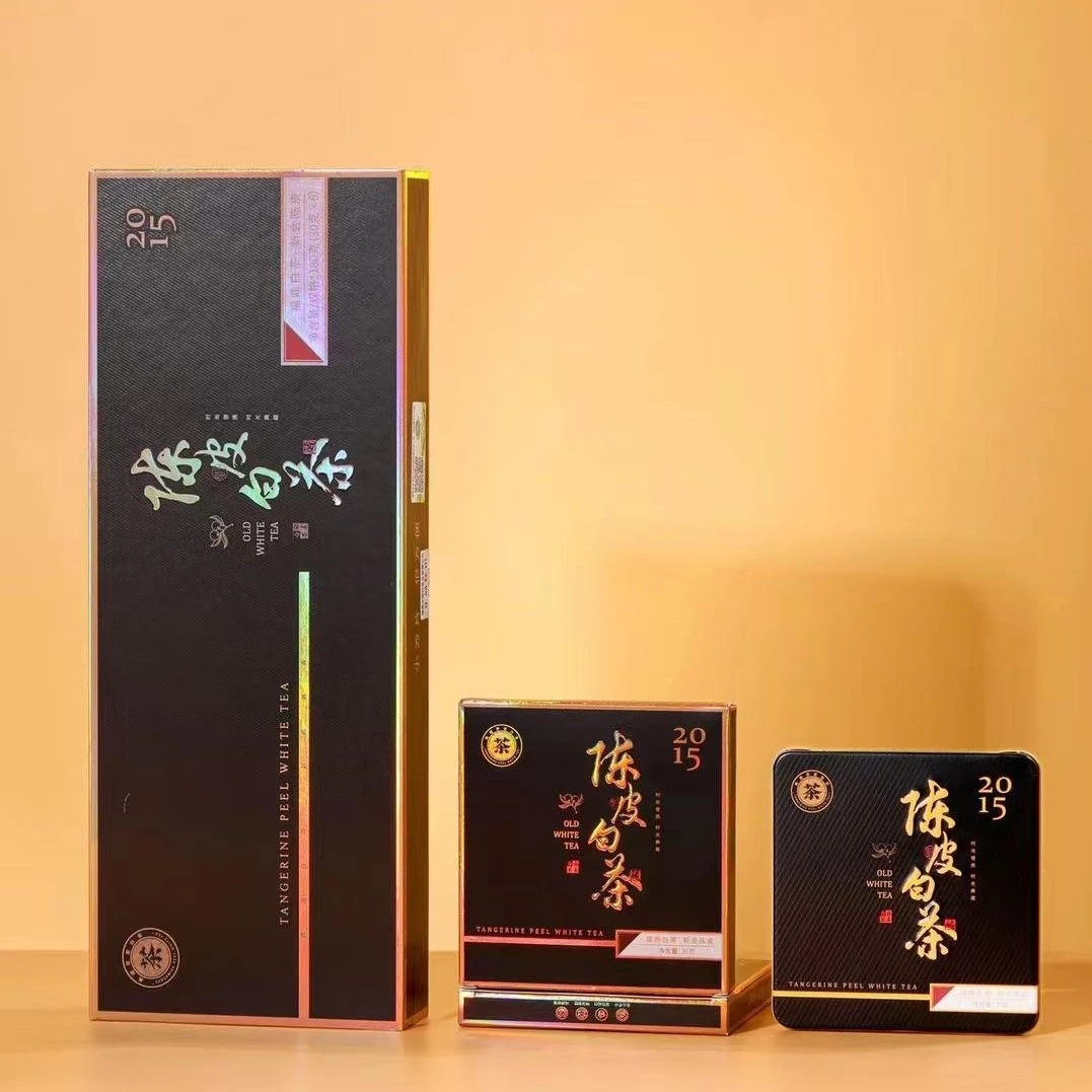 新会陈皮白茶2015年寿眉福鼎白茶新会陈皮180g*5条装茶叶商务简单