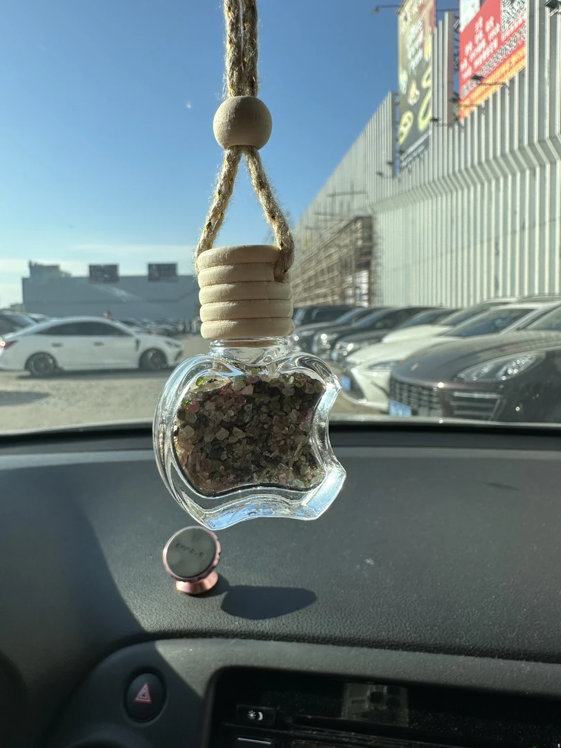 彩色缤纷碧玺碎石时尚创意许愿瓶水晶珠宝装饰挂件饰品车挂摆件