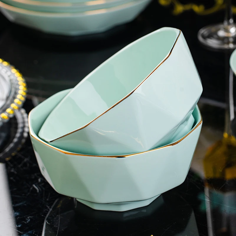 影青瓷青釉中式陶瓷餐具6英寸面碗