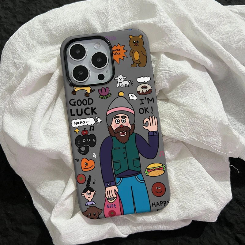 潮流男孩苹果15promax手机壳iphone16华为12小米14适用防摔13创意