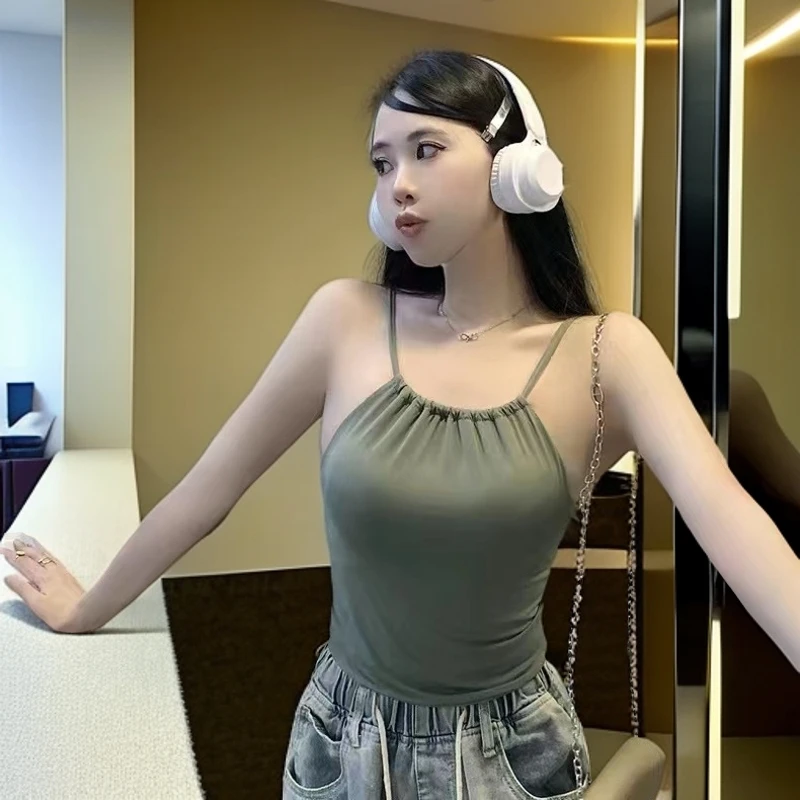 【一周穿搭不重样】吊带/背心夜店风内搭收腰夏打底抹胸上衣女打底