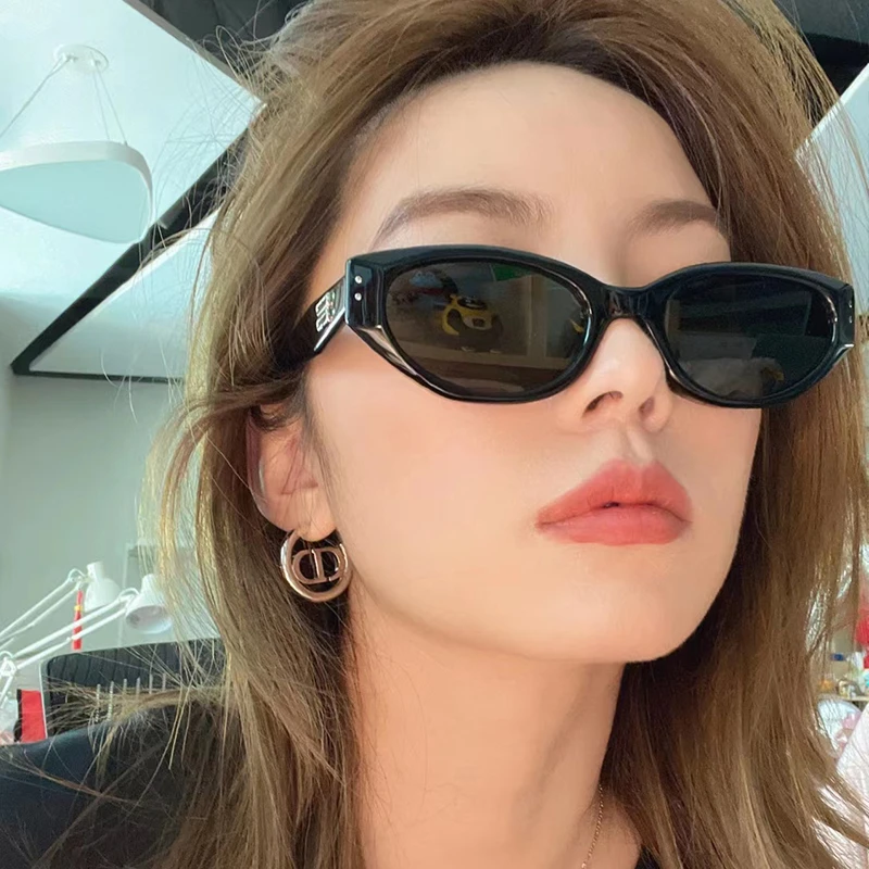 猫眼凹造型墨镜女小框高级感欧美街拍扮酷太阳镜防紫外线