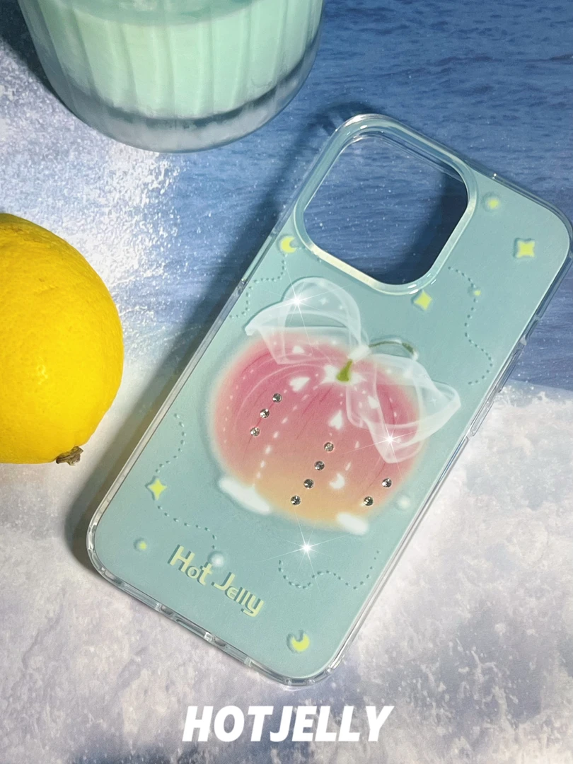 hotjelly原创薄荷曼波艺术家合作款双面镶钻手机壳