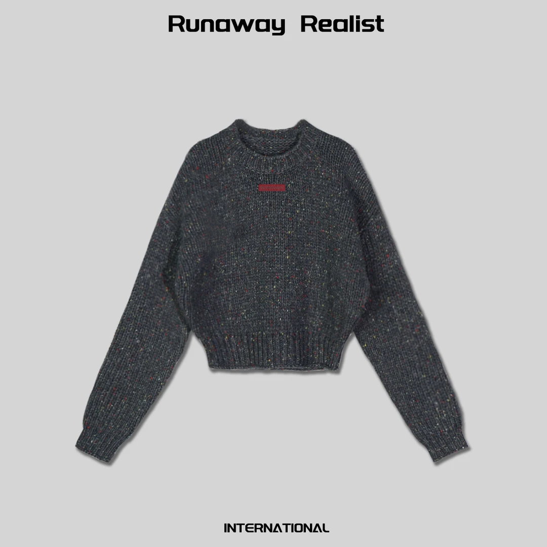 【RUNAWAYREALIST】新年特辑-羊毛混纺颗粒气质复古套头毛衣W080