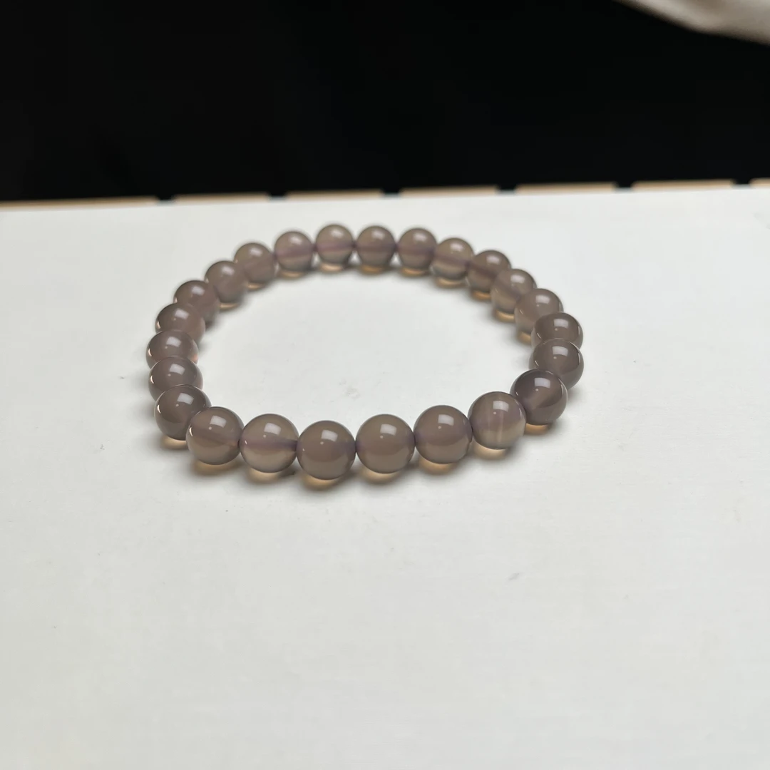 【烟雨灰】灰玛瑙手串/手链/约8MM22粒/多样性发货