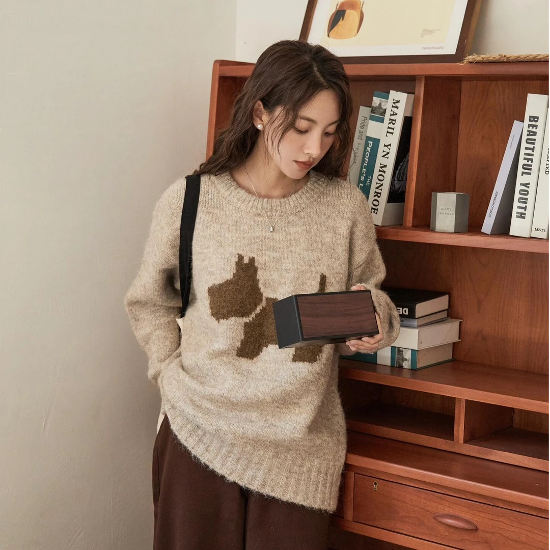 【601-720】款毛衣【直播拍链接】大版提花减龄针织套头毛衣