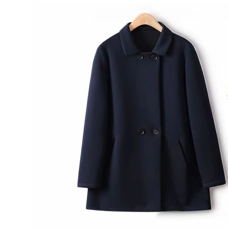 春节《不打烊》时尚翻领宽松西服藏蓝长袖外套双排扣
