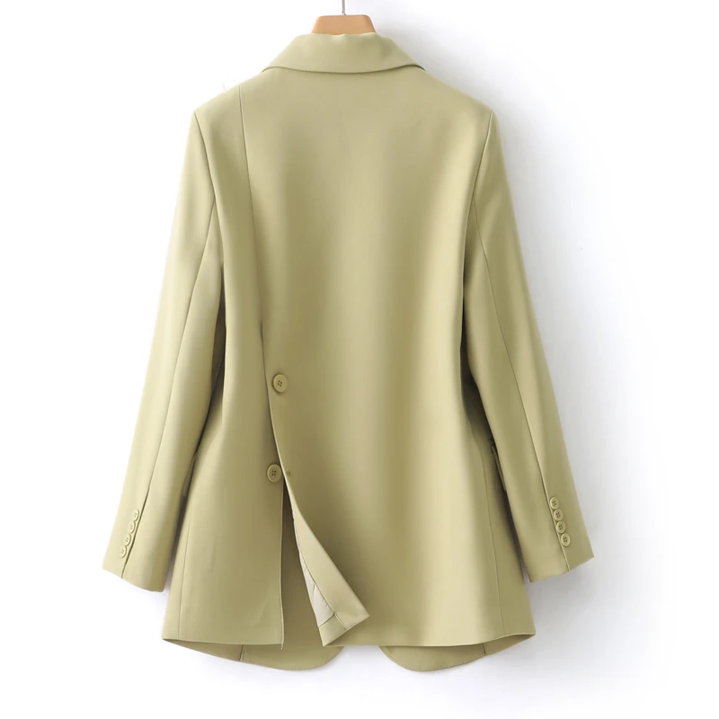 小西装外套女新款春秋韩版宽松显瘦设计感百搭休闲芥末绿西服上衣