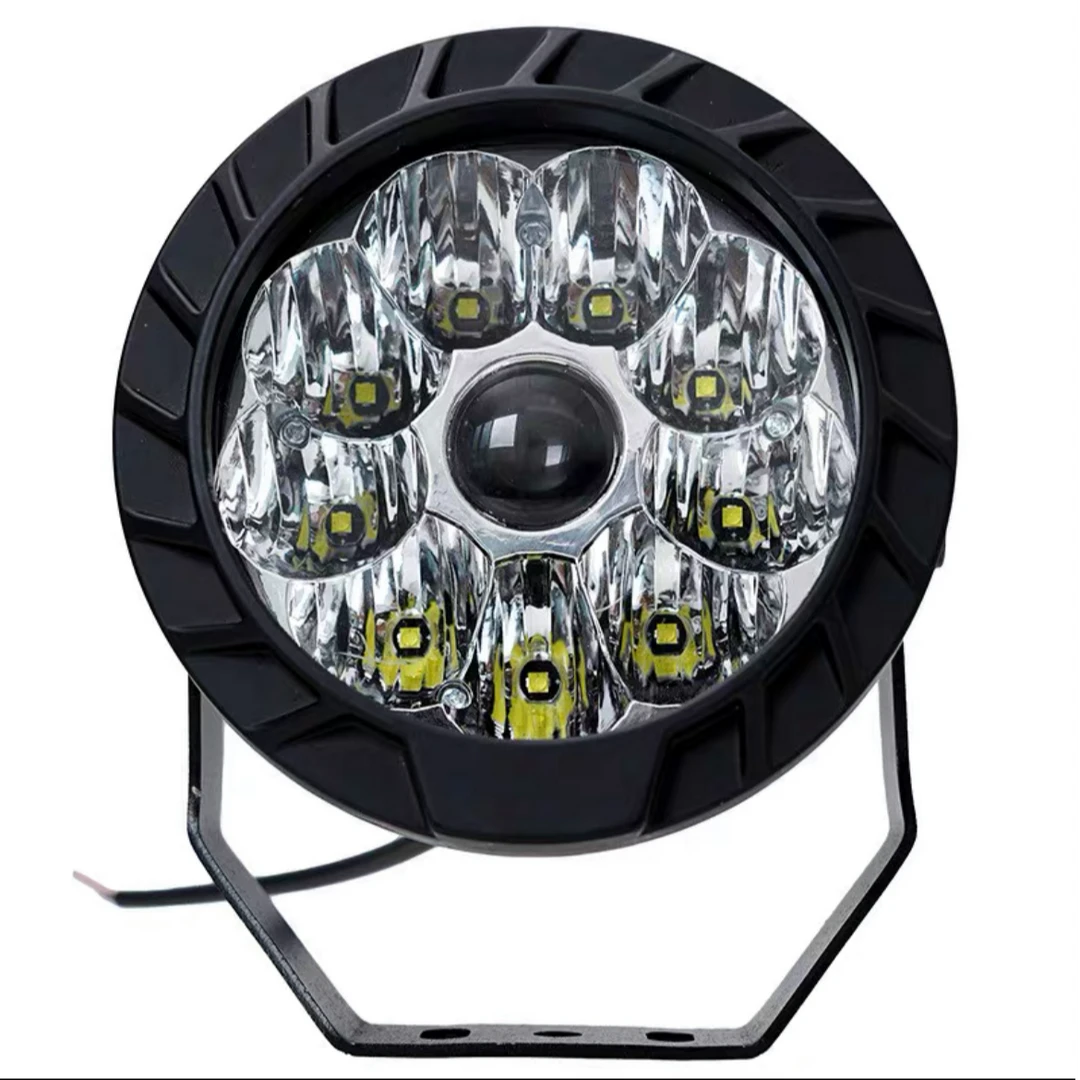 五寸圆形汽车射灯聚光透镜大灯防水防尘改装越野车前照灯