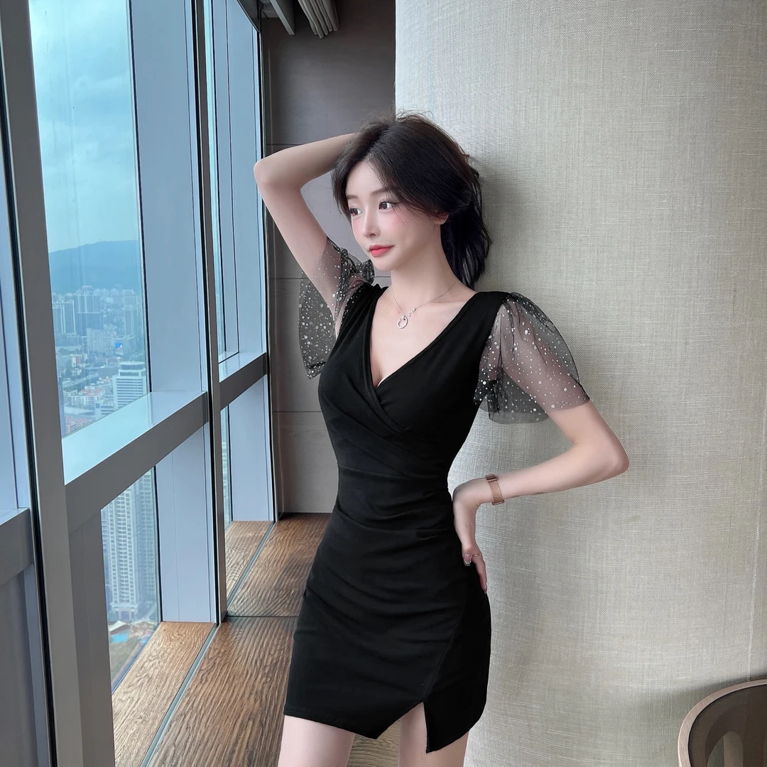 气质夜场女装性感2023新款拿连衣裙显瘦洗浴小姐足浴技师工作服