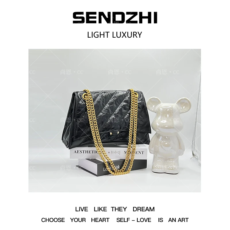 【瑞熙高定】XKY-6835-黑色-轻奢小众设计感时尚百搭ins女士包包