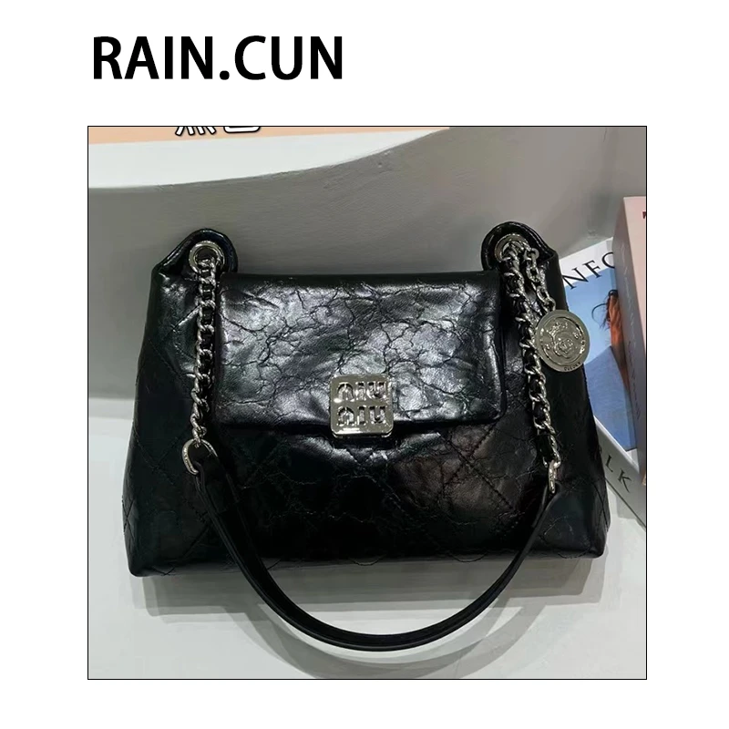 【瑞熙定制】ZT-D9619-1-黑色轻奢小众设计感时尚百搭ins女士包包