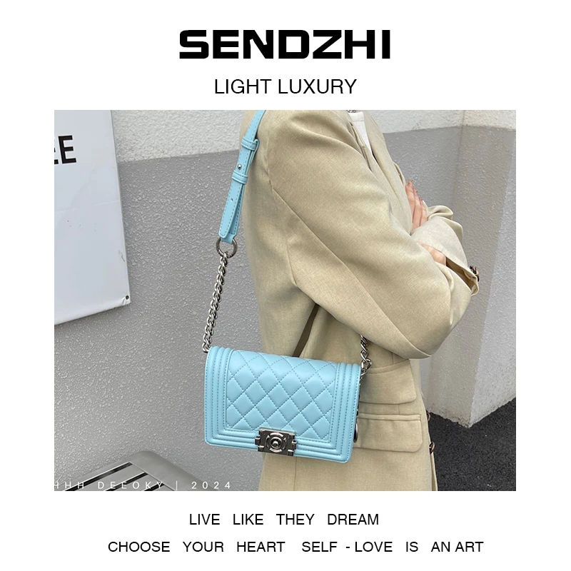 【瑞熙定制】ZT-D8598-冰蓝轻奢小众设计感时尚百搭ins女士包包