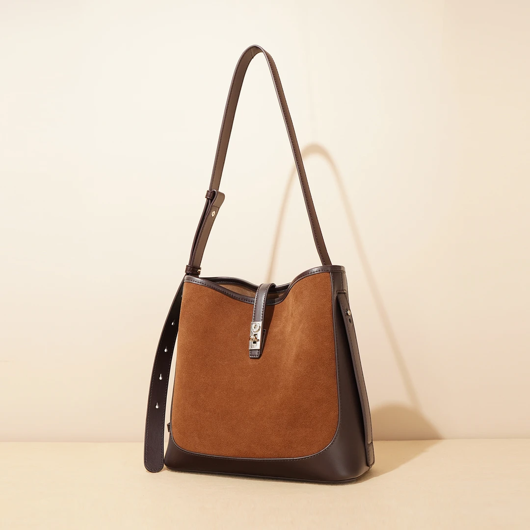 【南沙瑞熙】ZG-9694A-棕色配可可RAIN.CUN轻奢小众时尚女士包