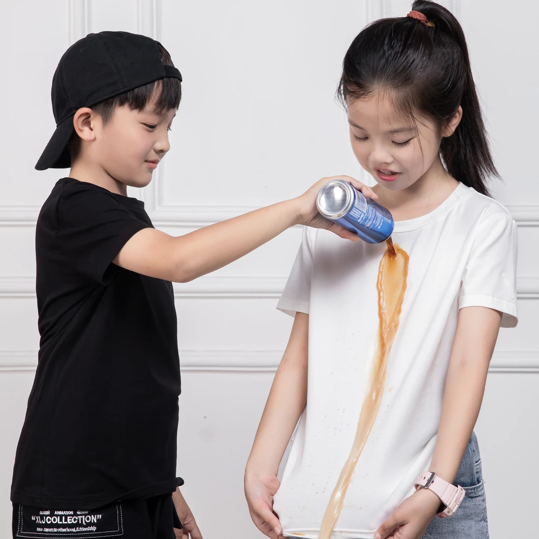 完型亲子防污T恤2024夏季透气儿童运动短袖中大童户外速干上衣