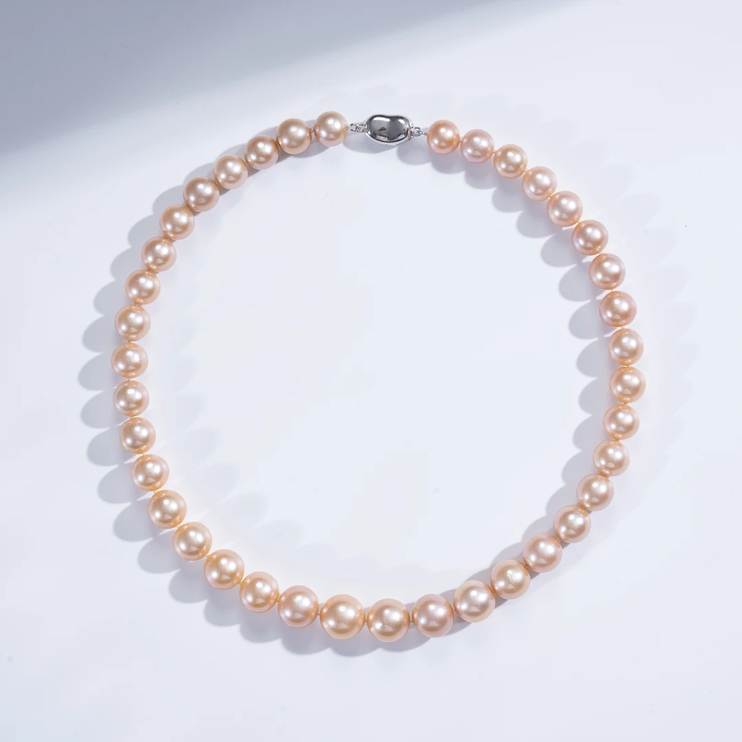 爱迪生珍珠s925银中国红珍珠项链10-13mm「多样性发1【柒柒专属】