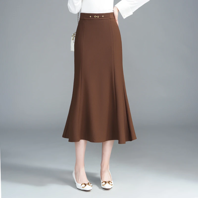 优雅百搭一步包臀裙2024秋季新款半身裙时尚修身鱼尾裙包裙中长裙