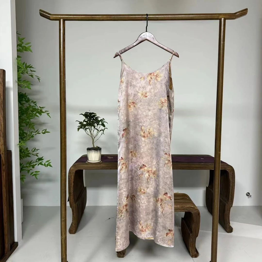 花间畔！人丝提花双面穿新中式吊带裙！GZ4142