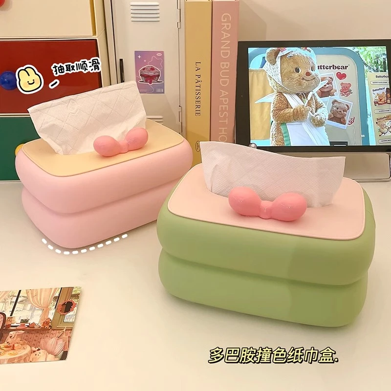 吉祥草多巴胺纸巾盒客厅桌面茶几创意抽纸盒家用2025新款餐巾纸盒