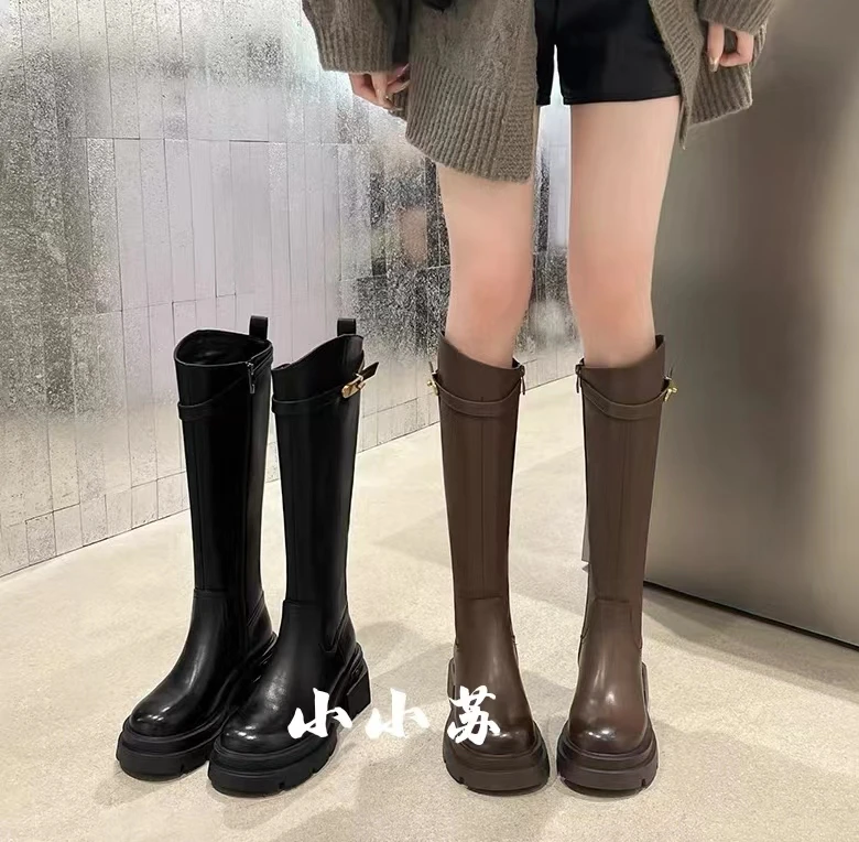 小小苏【梵希小金扣】XX女鞋小个子长靴小个子长靴过膝百搭时尚秋冬