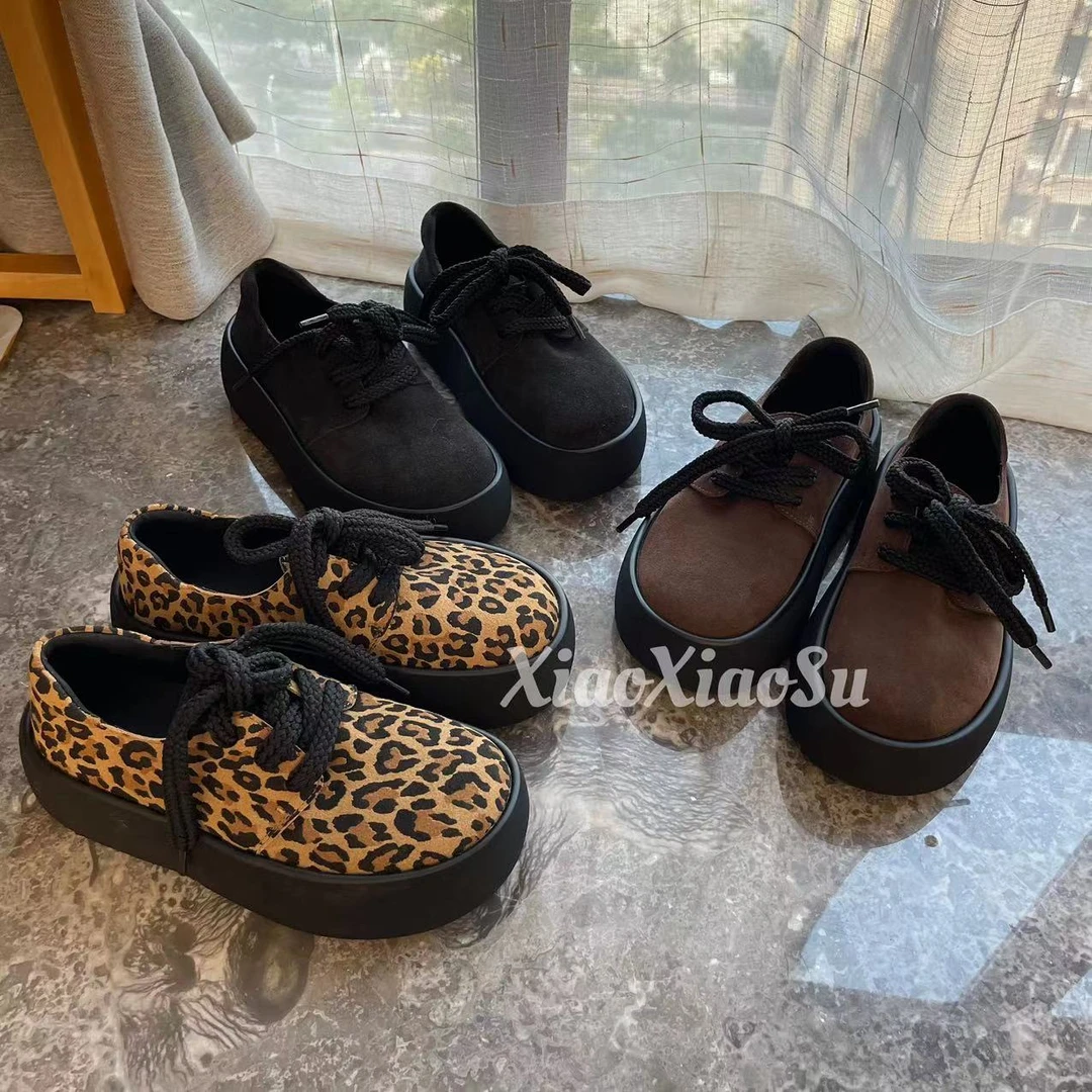 小小苏6公分【巧克力豆】可可棕走秀休闲透气低帮板鞋女百搭圆头