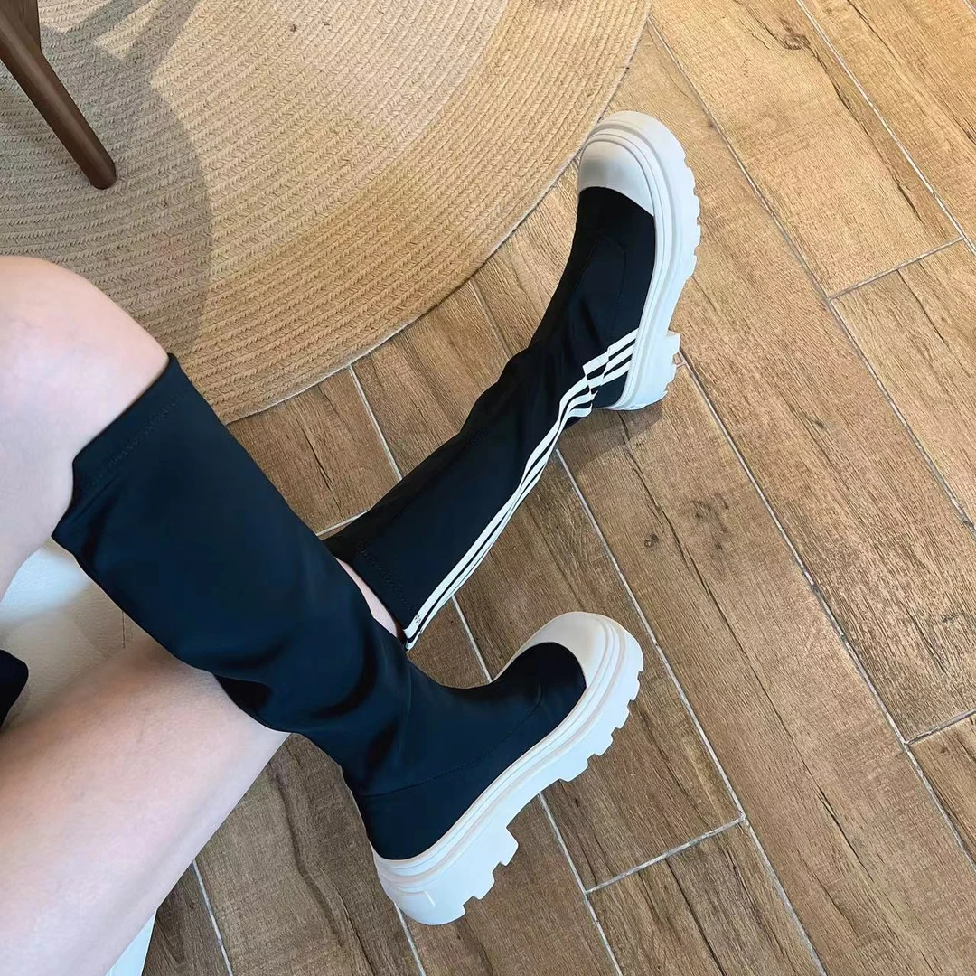 小小苏韩式高筒靴松糕底时尚百搭