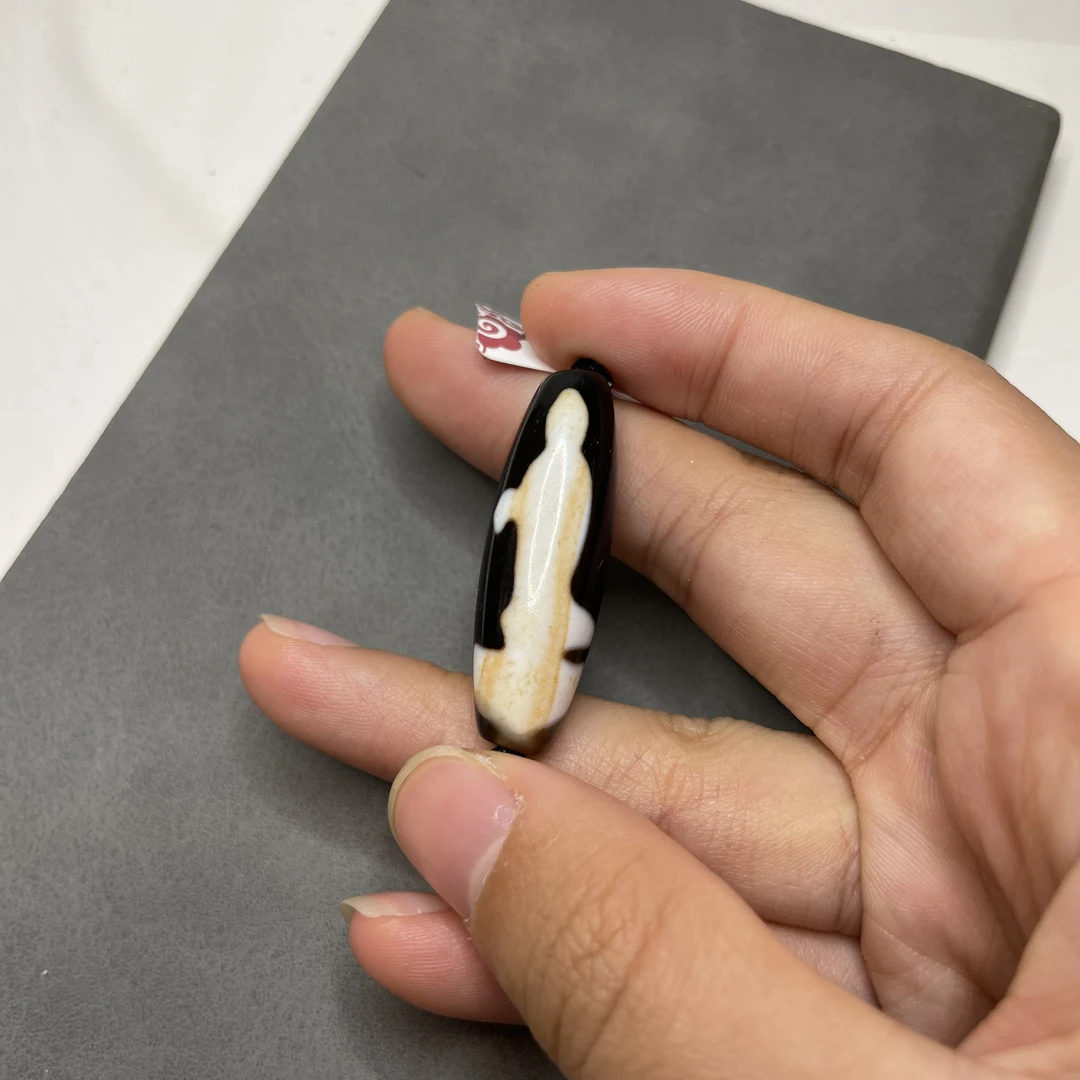 行运家 极致黑白手工修型砂料『观观』12.3*38.1镶蚀工艺台珠锁骨链