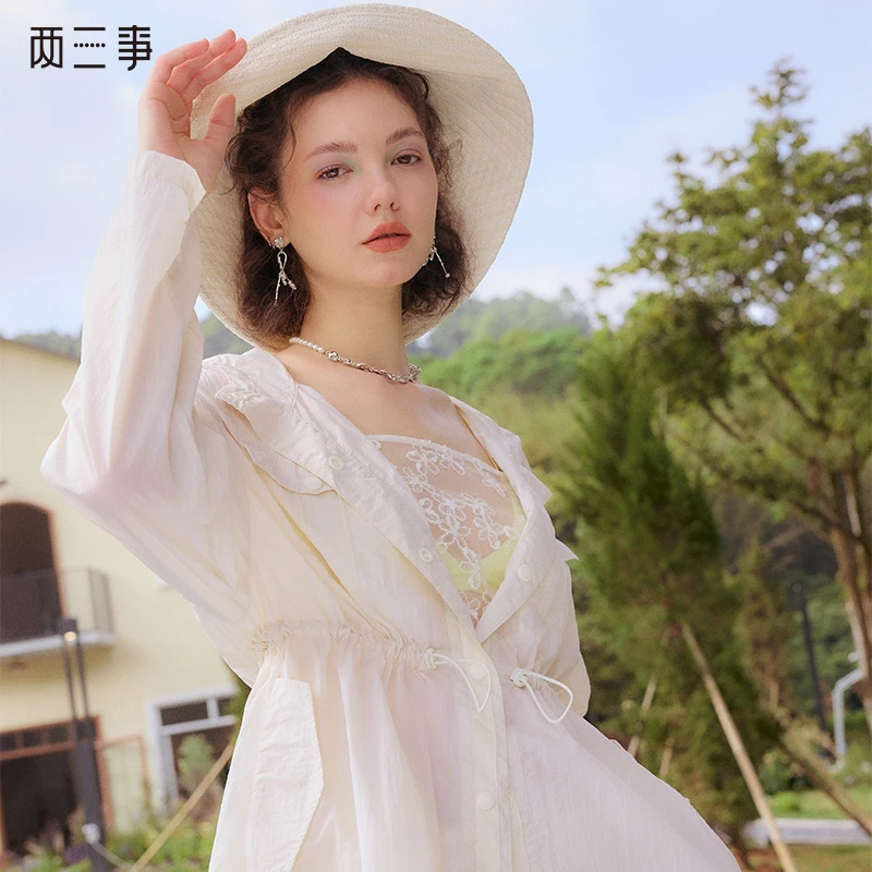 两三事【海芋恋】抽绳腰身连帽防晒衫女S24CLS009