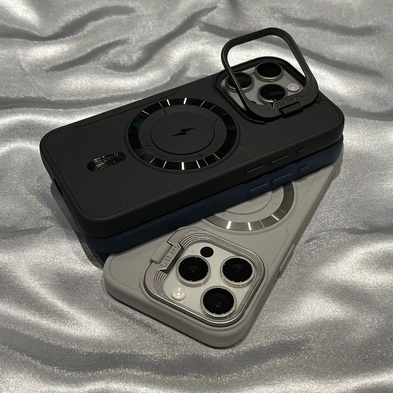 适用iphone15promax苹果16手机壳简约磁吸镜头支架14全包13JY