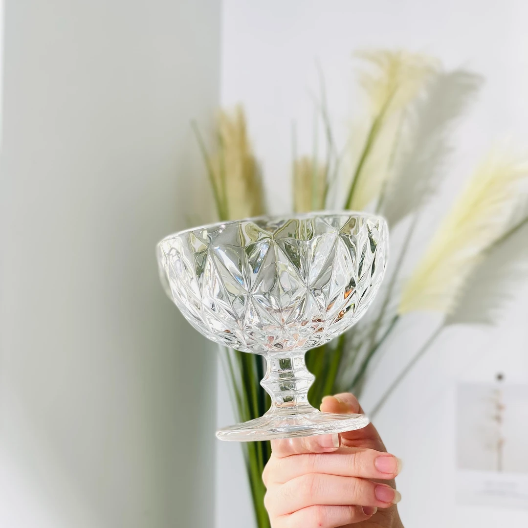 三点一刻高颜值轻奢家用玻璃网红透明创意沙拉碗简约个性冰淇淋碗